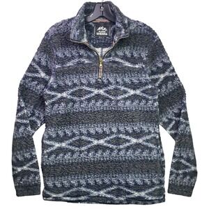 Alpine Sherpa Jacket Mens Small Quarter Zip Pull Over Geometric Outdoors Preppy